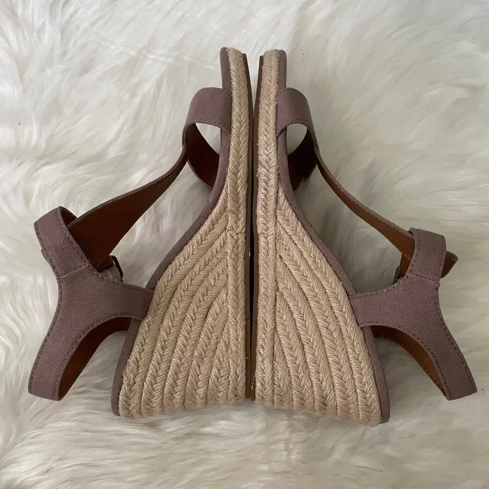 Lucky Brand Sandals Womens Size‎ 10 Brown Millinda Espadrille Wedge Strappy NEW